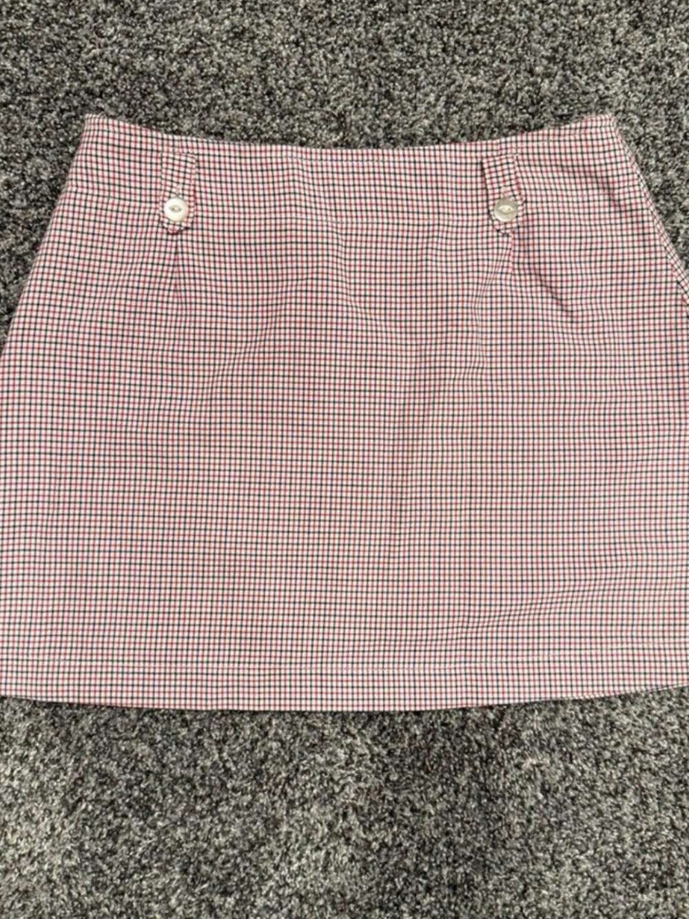 Free People Pink and White Gingham Mini Skirt